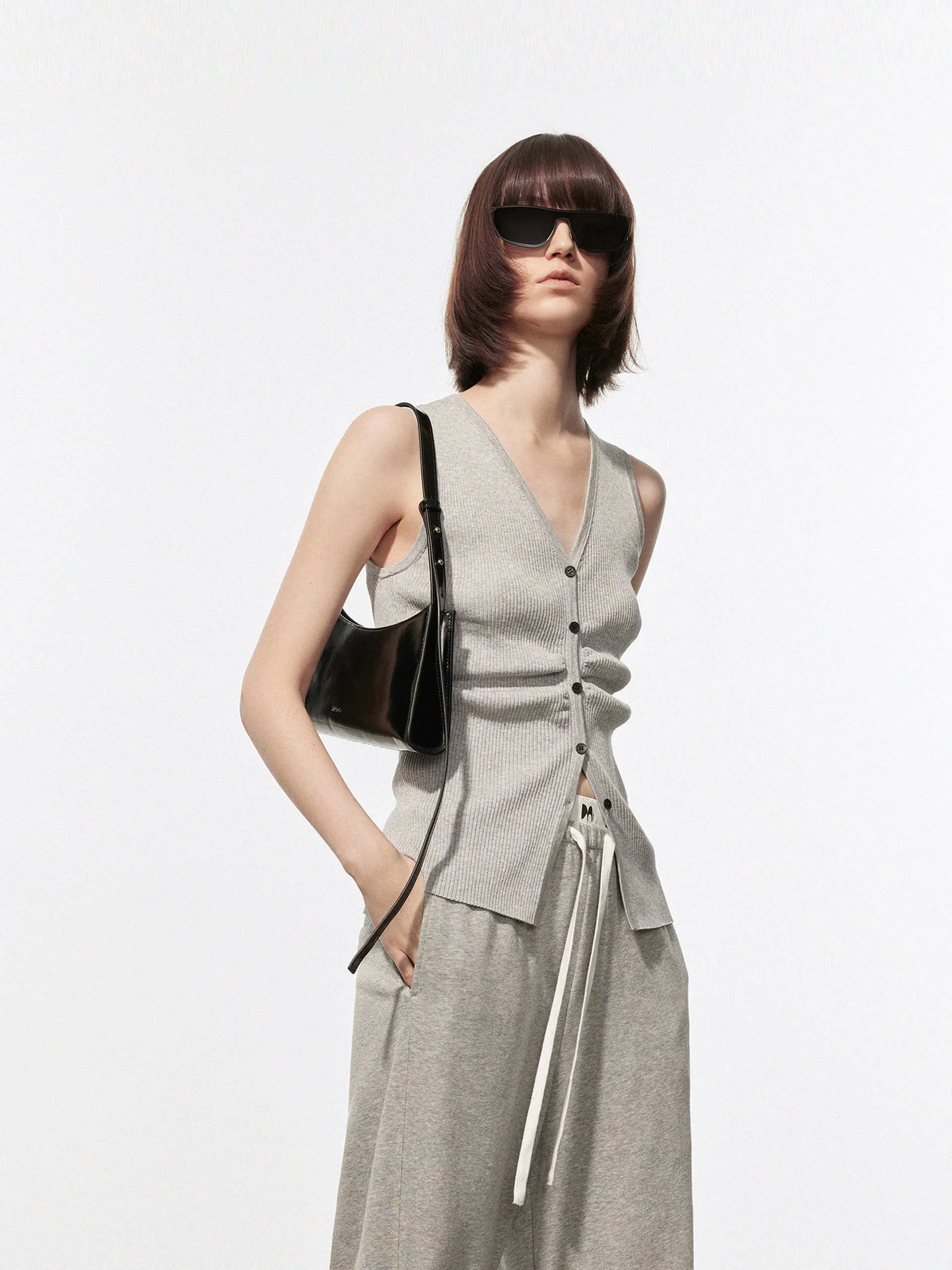 V-neck Ribbed Knit Tank sold by Mo&Co