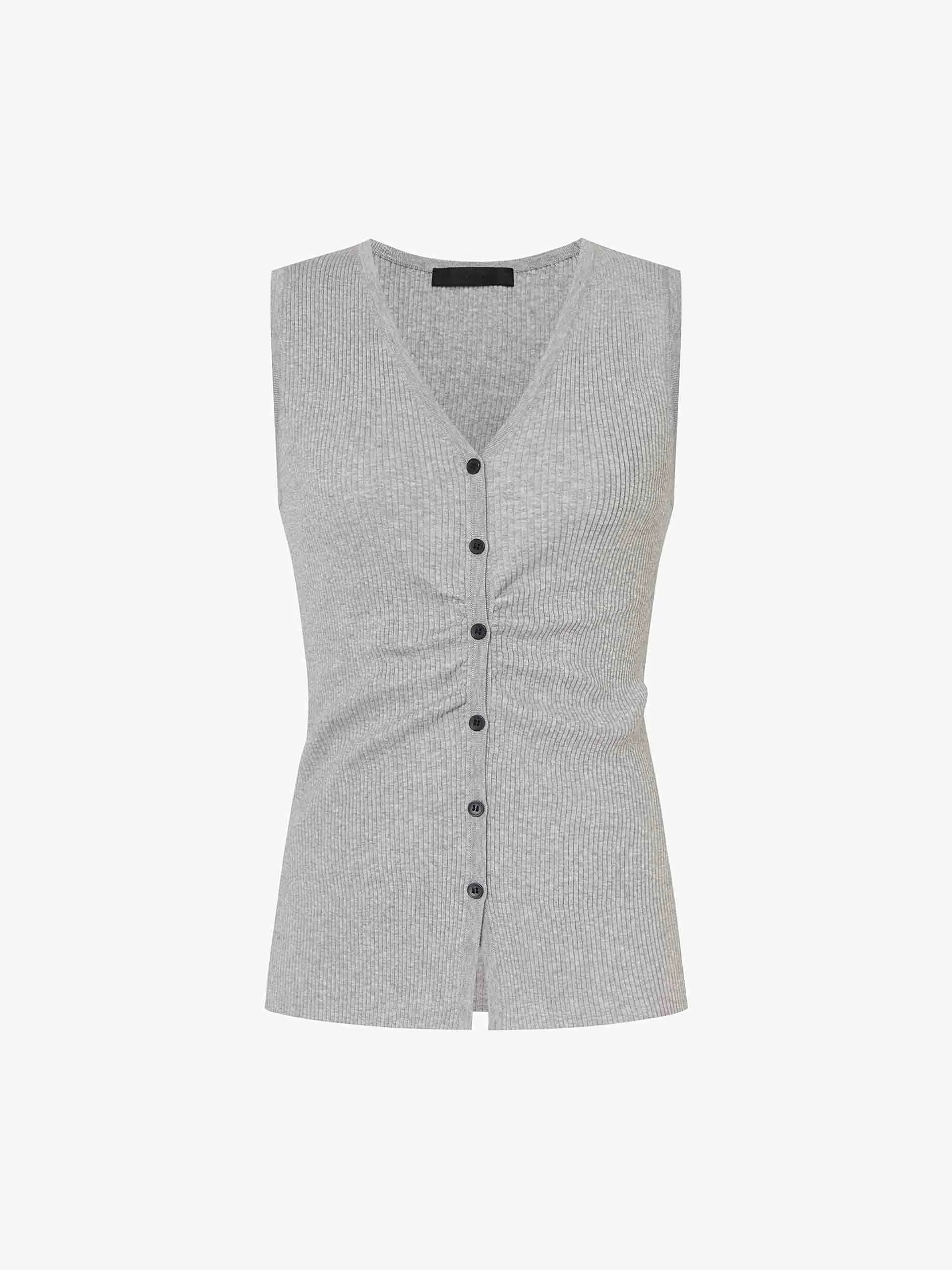 V-neck Ribbed Knit Tank sold by Mo&Co product image thumbnail 5