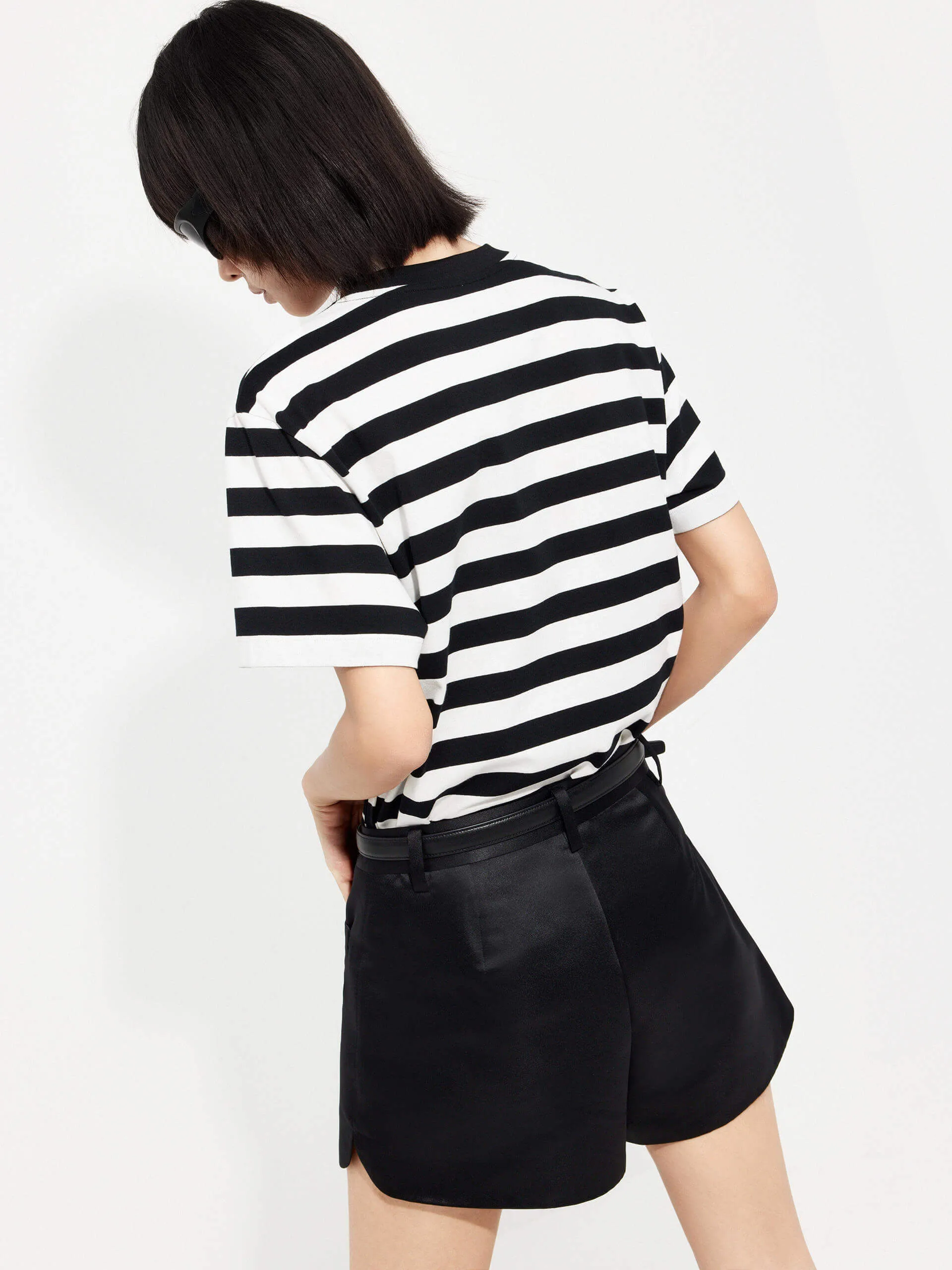 SMILE Letter Striped T-shirt sold by Mo&Co product image thumbnail 2