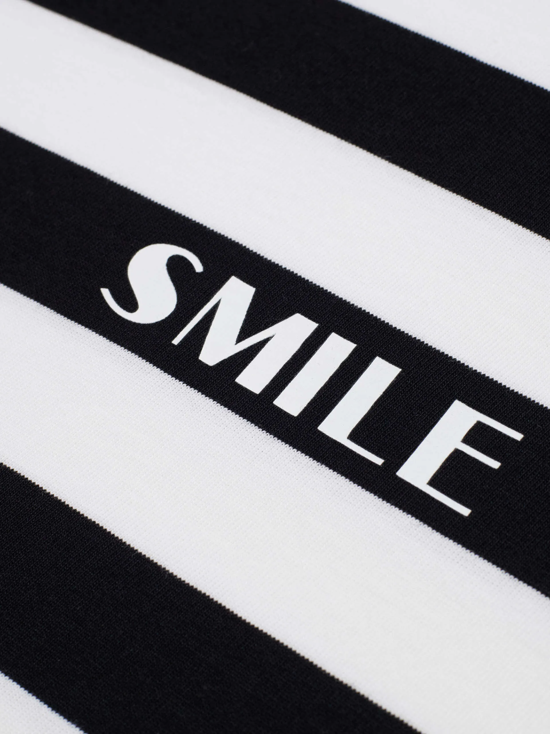 SMILE Letter Striped T-shirt sold by Mo&Co product image thumbnail 5