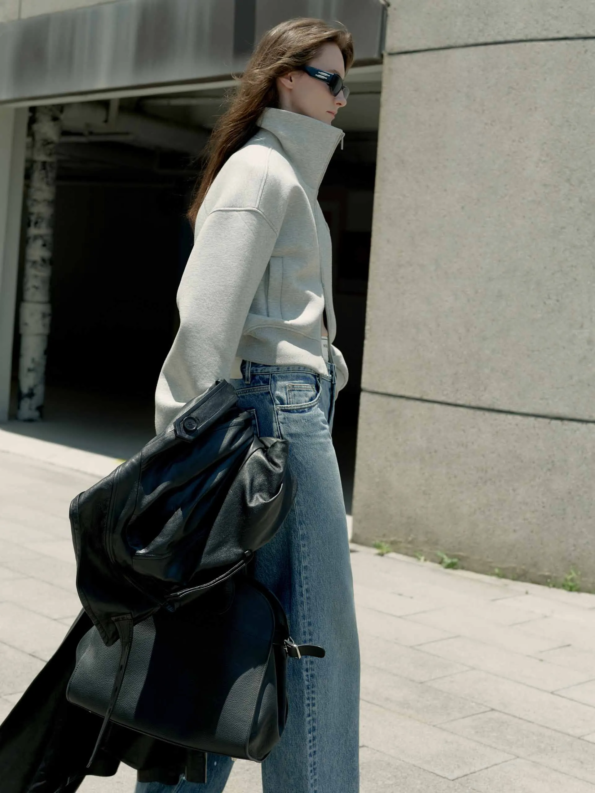 Zip Closure Cropped Jacket sold by Mo&Co product image thumbnail 3