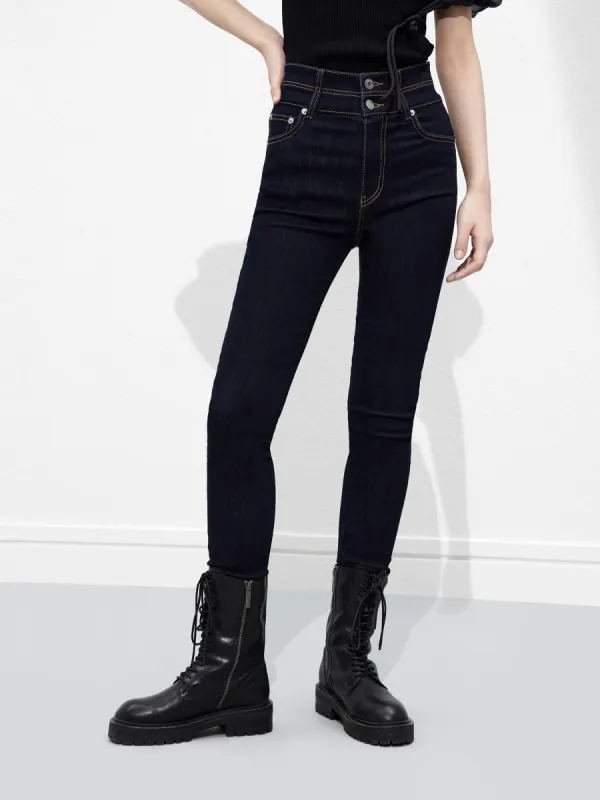 Skinny Double Waistband Jeans sold by Mo&Co