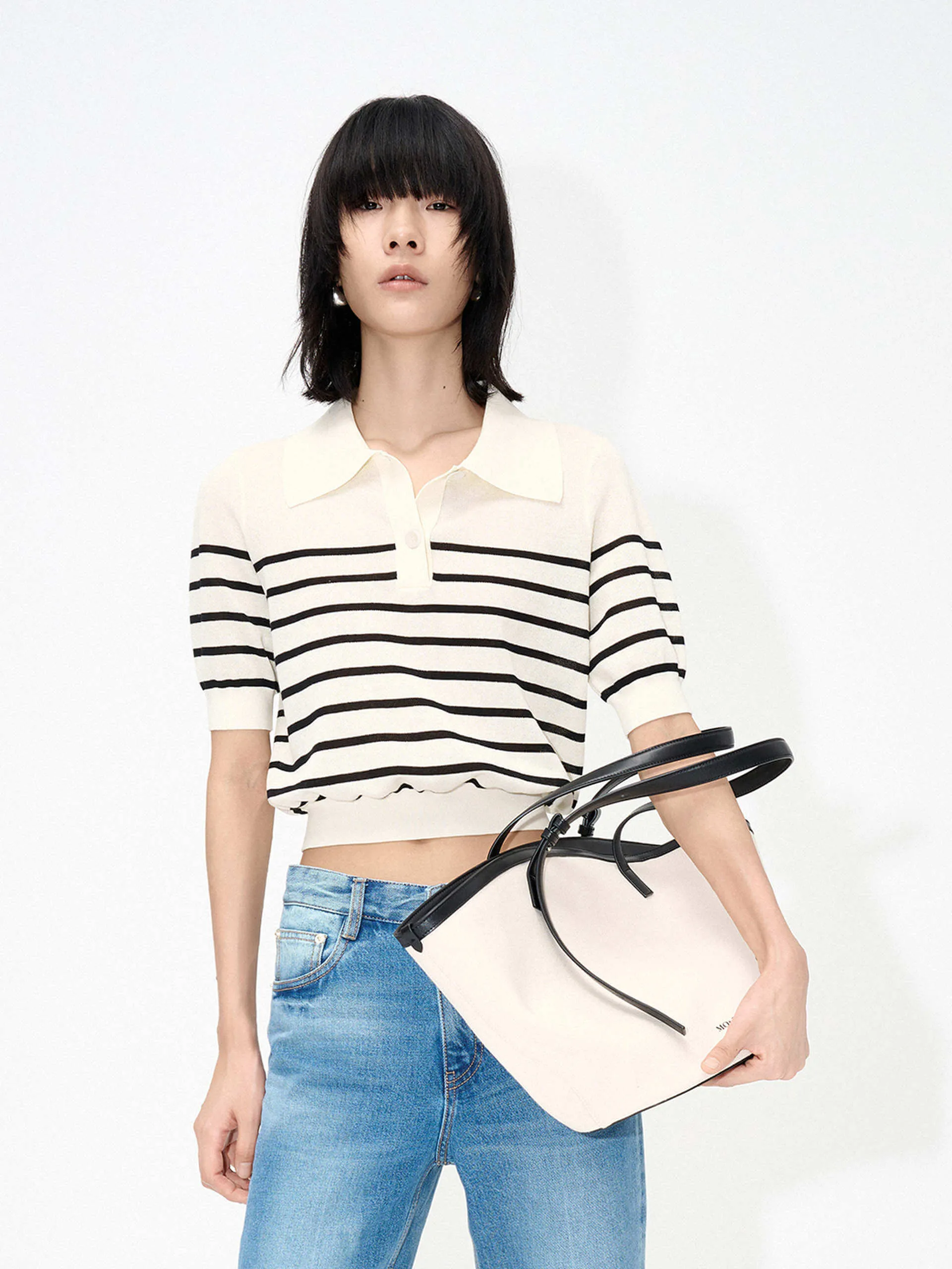 Short Sleeve Striped Top sold by Mo&Co