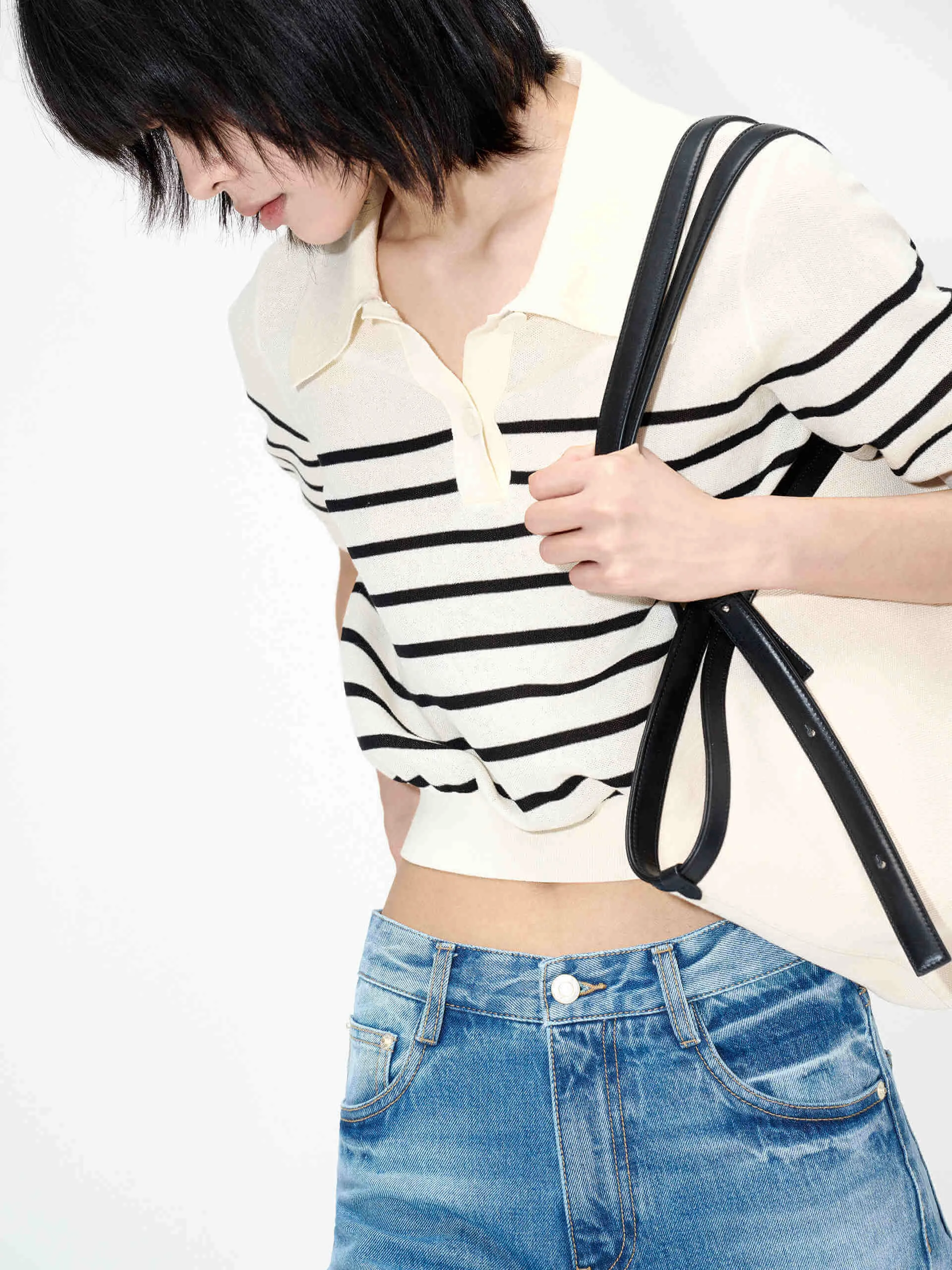 Short Sleeve Striped Top sold by Mo&Co product image thumbnail 3