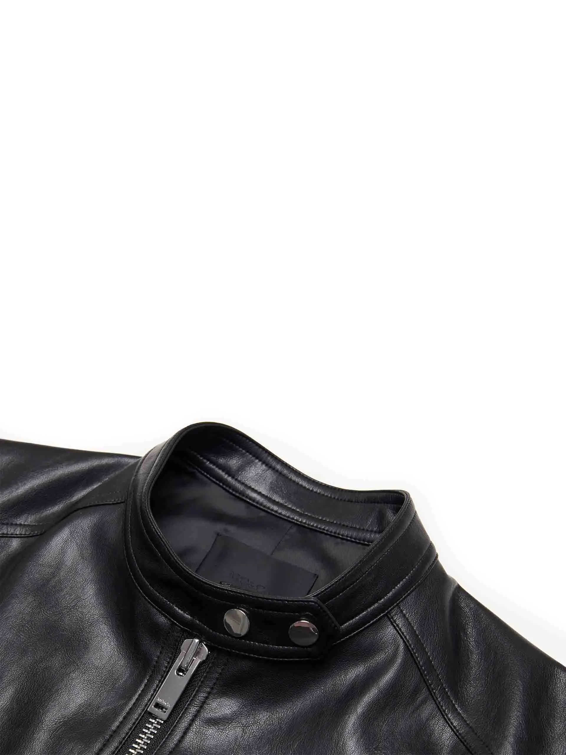 Cropped Faux Leather Jacket sold by Mo&Co product image thumbnail 4