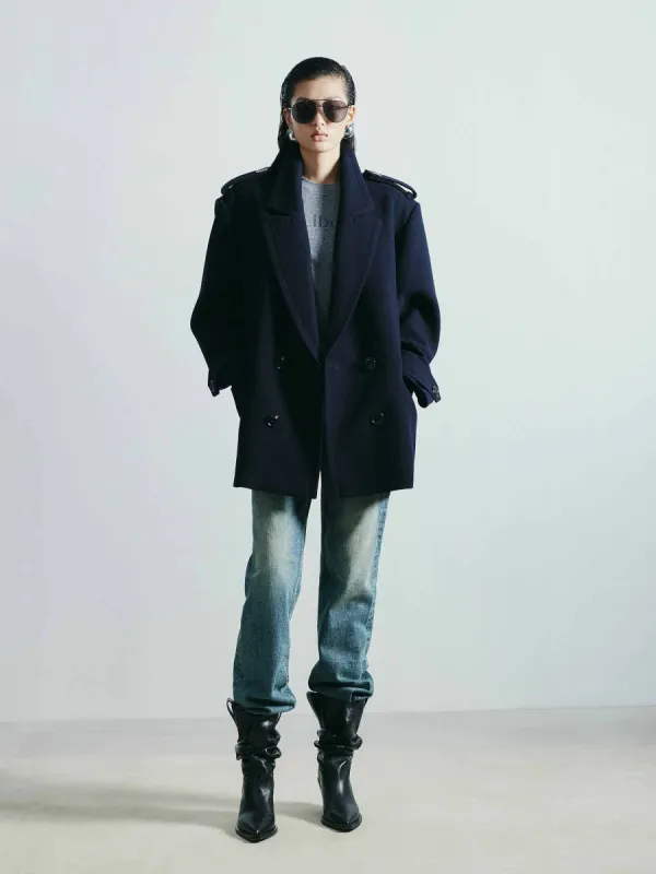 Lapel Collar Wool Coat sold by Mo&Co