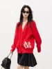 Wool Blend Embroidered Logo Cardigan sold by Mo&Co