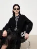 Wool Blend Embroidered Logo Cardigan sold by Mo&Co