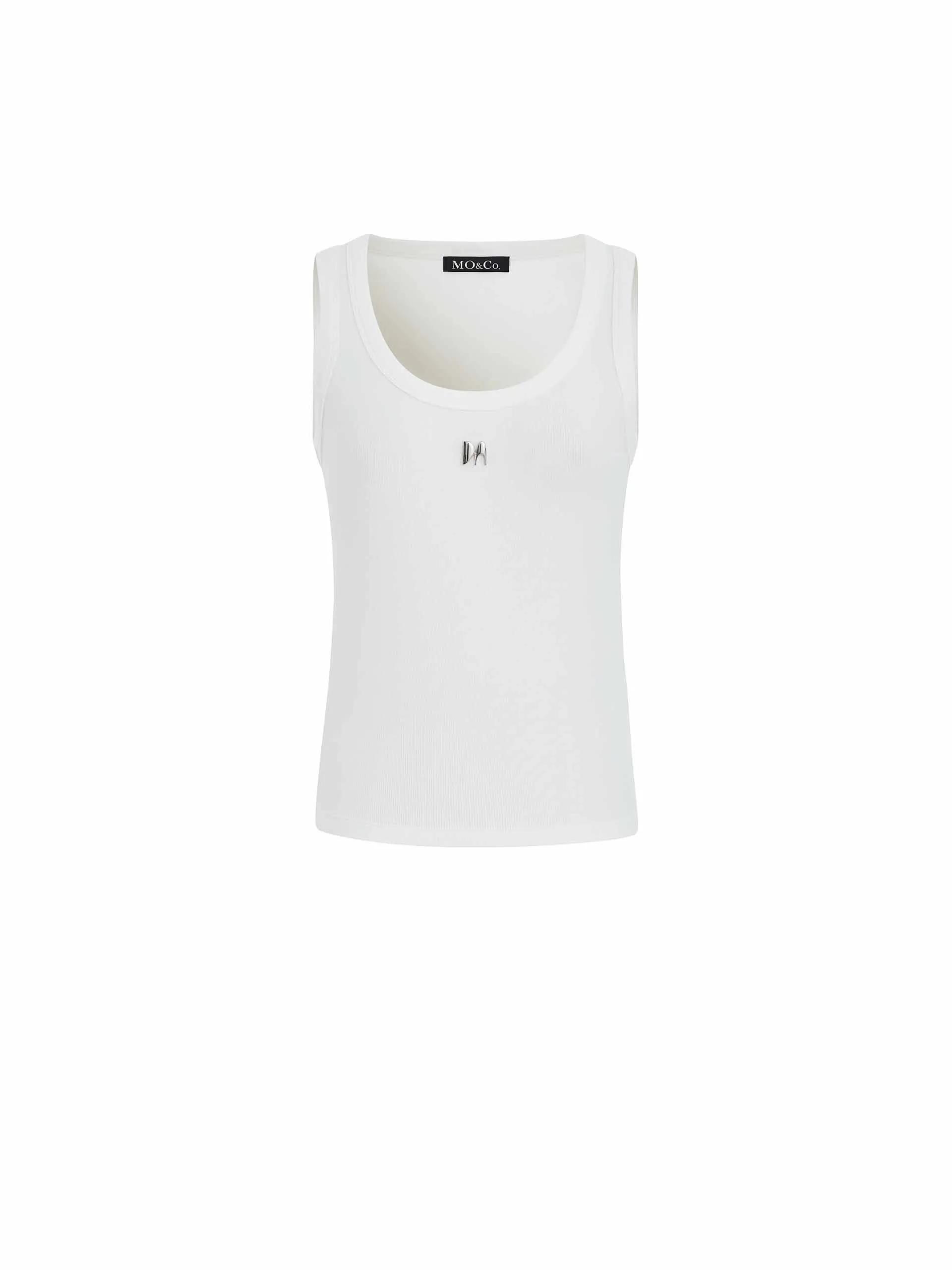 Metal M Detail Ribbed Tank Top sold by Mo&Co product image thumbnail 5