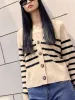 Wool Blend Button Up Striped Cardigan sold by Mo&Co