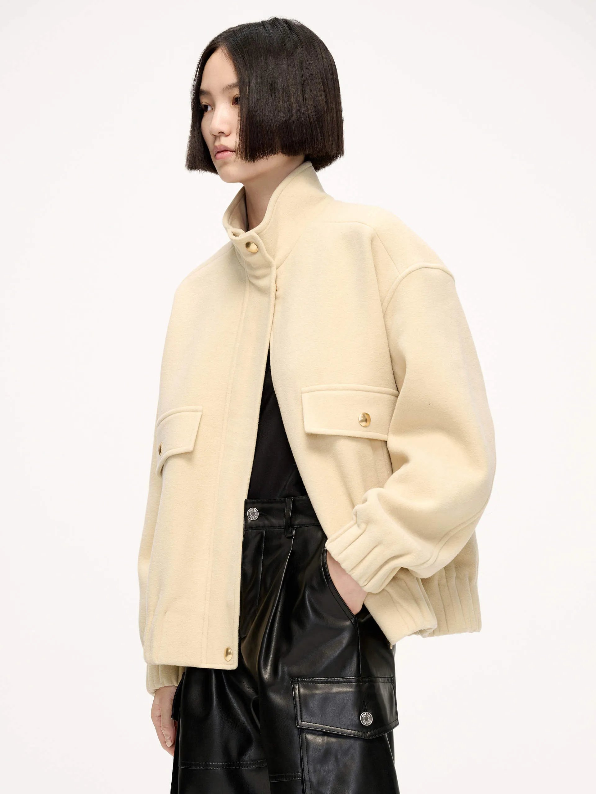 Wool Blend Zipper Jacket sold by Mo&Co product image thumbnail 3