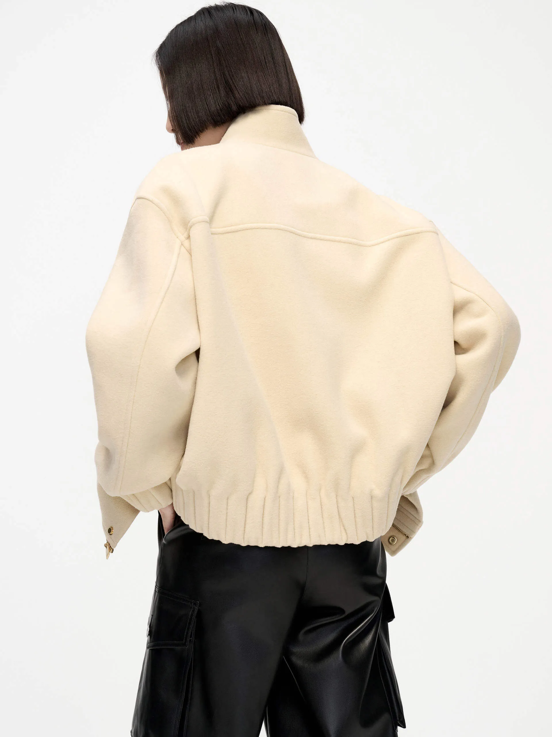 Wool Blend Zipper Jacket sold by Mo&Co product image thumbnail 2