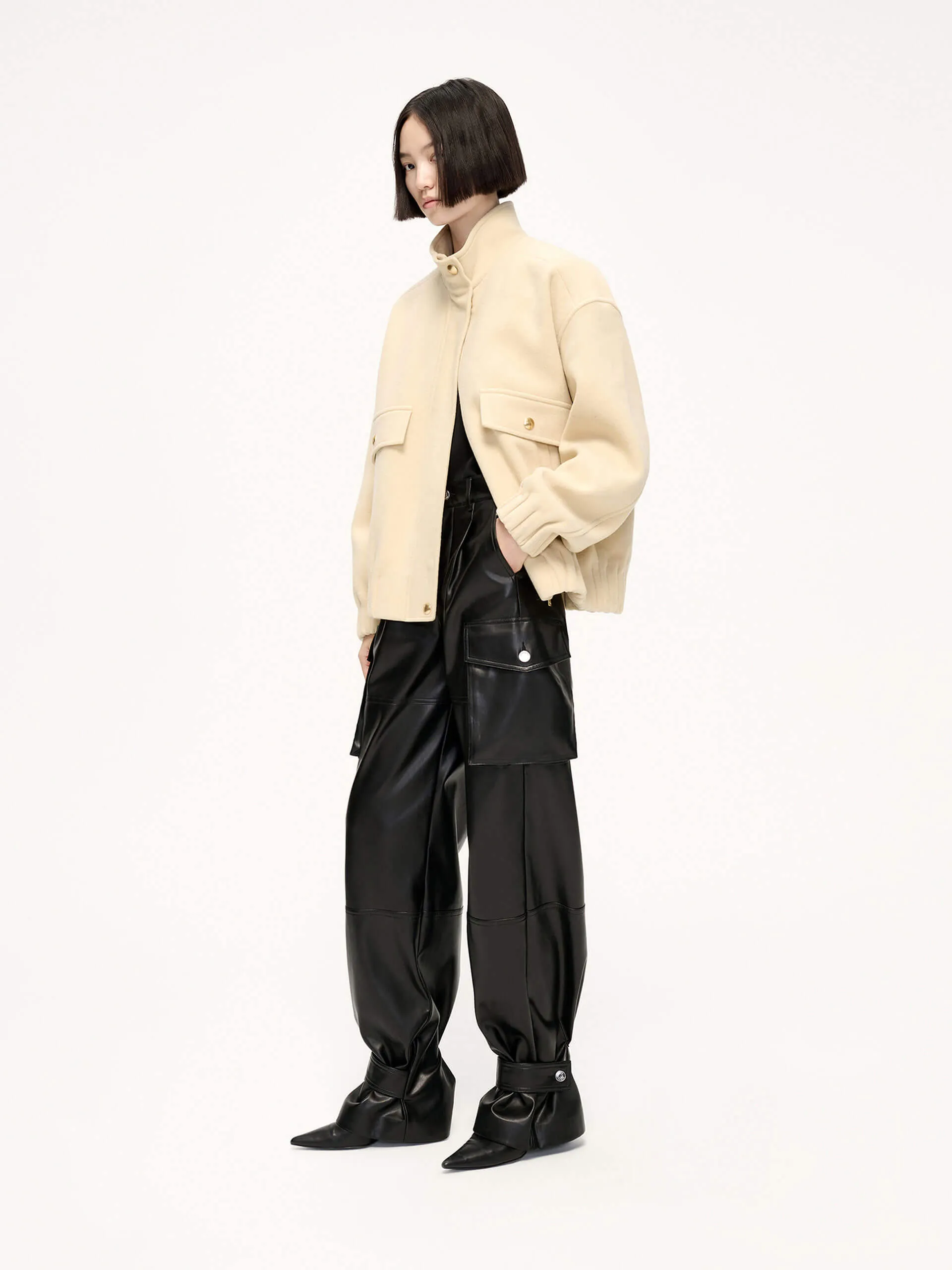 Wool Blend Zipper Jacket sold by Mo&Co product image thumbnail 5