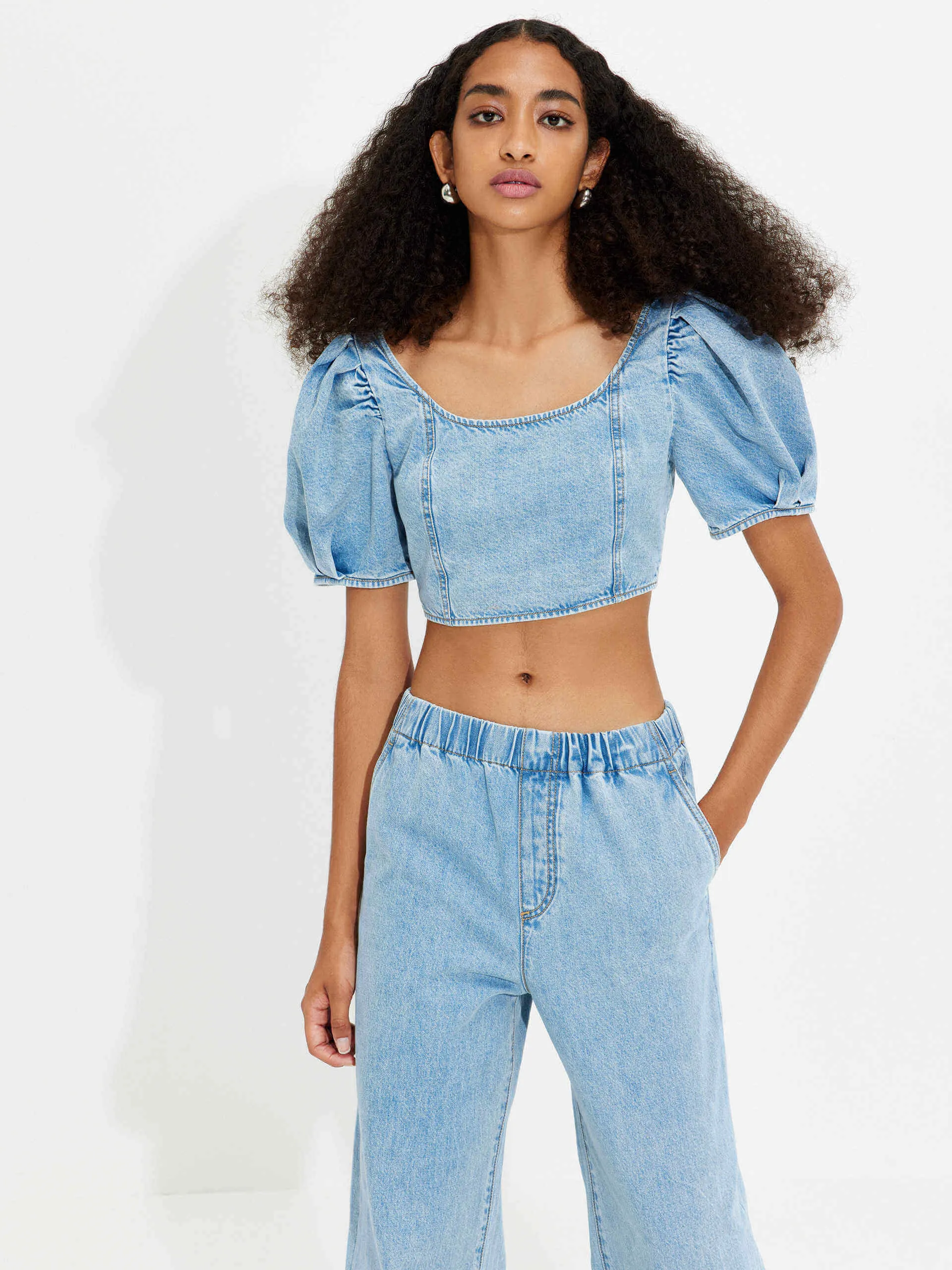 Elasticated Waist Straight Jeans sold by Mo&Co product image thumbnail 5