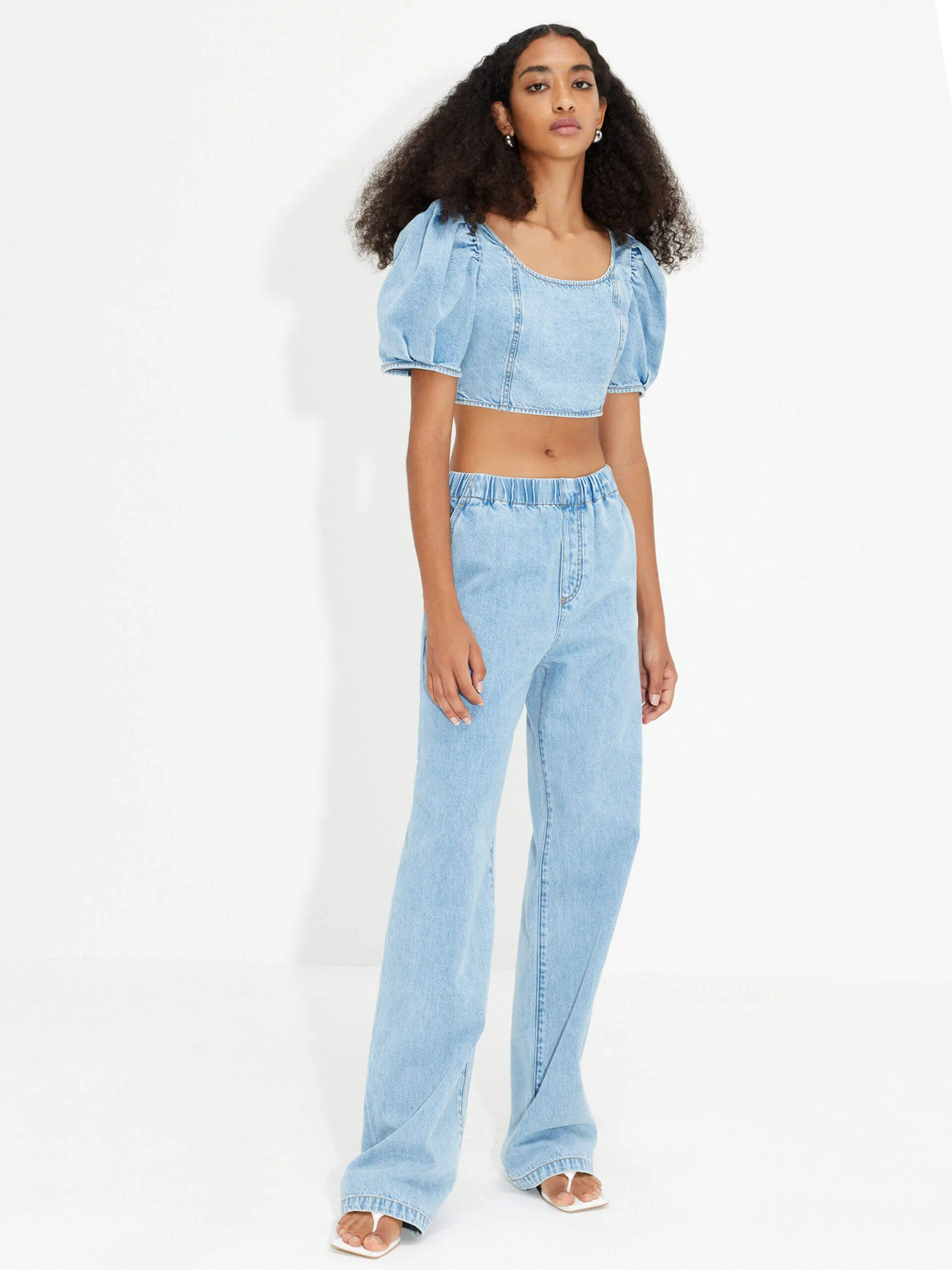 Elasticated Waist Straight Jeans sold by Mo&Co product image thumbnail 2