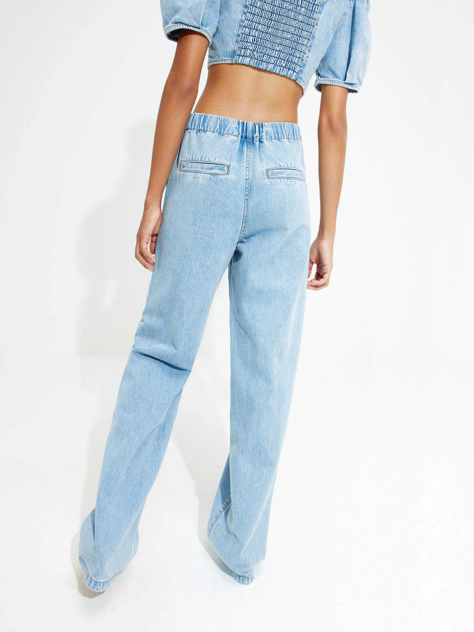 Elasticated Waist Straight Jeans sold by Mo&Co product image thumbnail 4