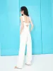 Cotton Open Back Jumpsuit sold by Mo&Co