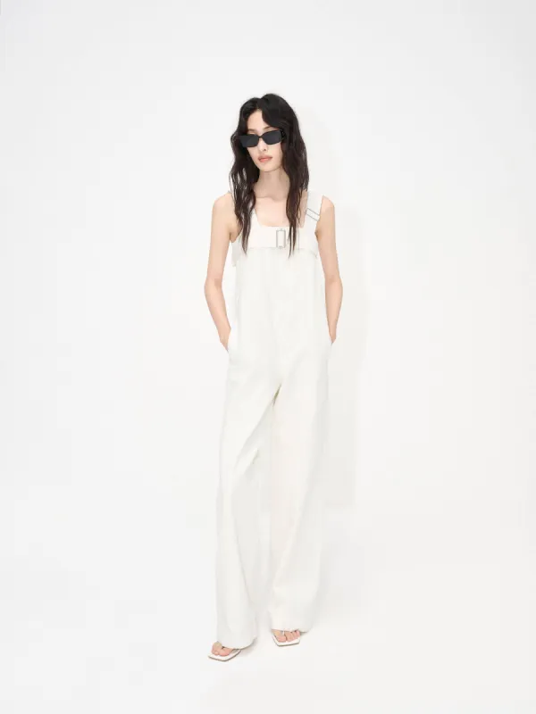 Cotton Open Back Jumpsuit sold by Mo&Co