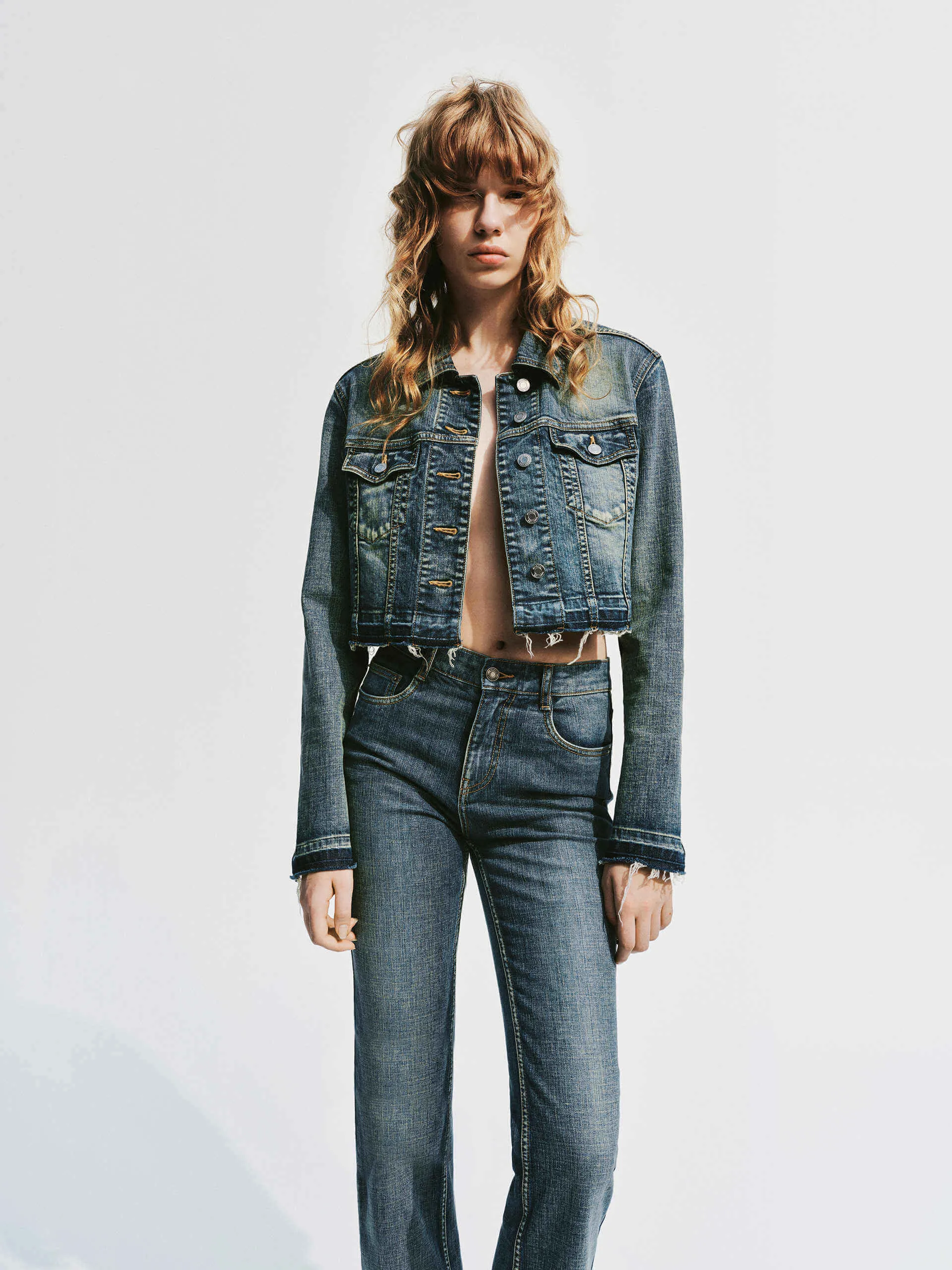 Raw Hem Denim Jacket sold by Mo&Co product image thumbnail 2