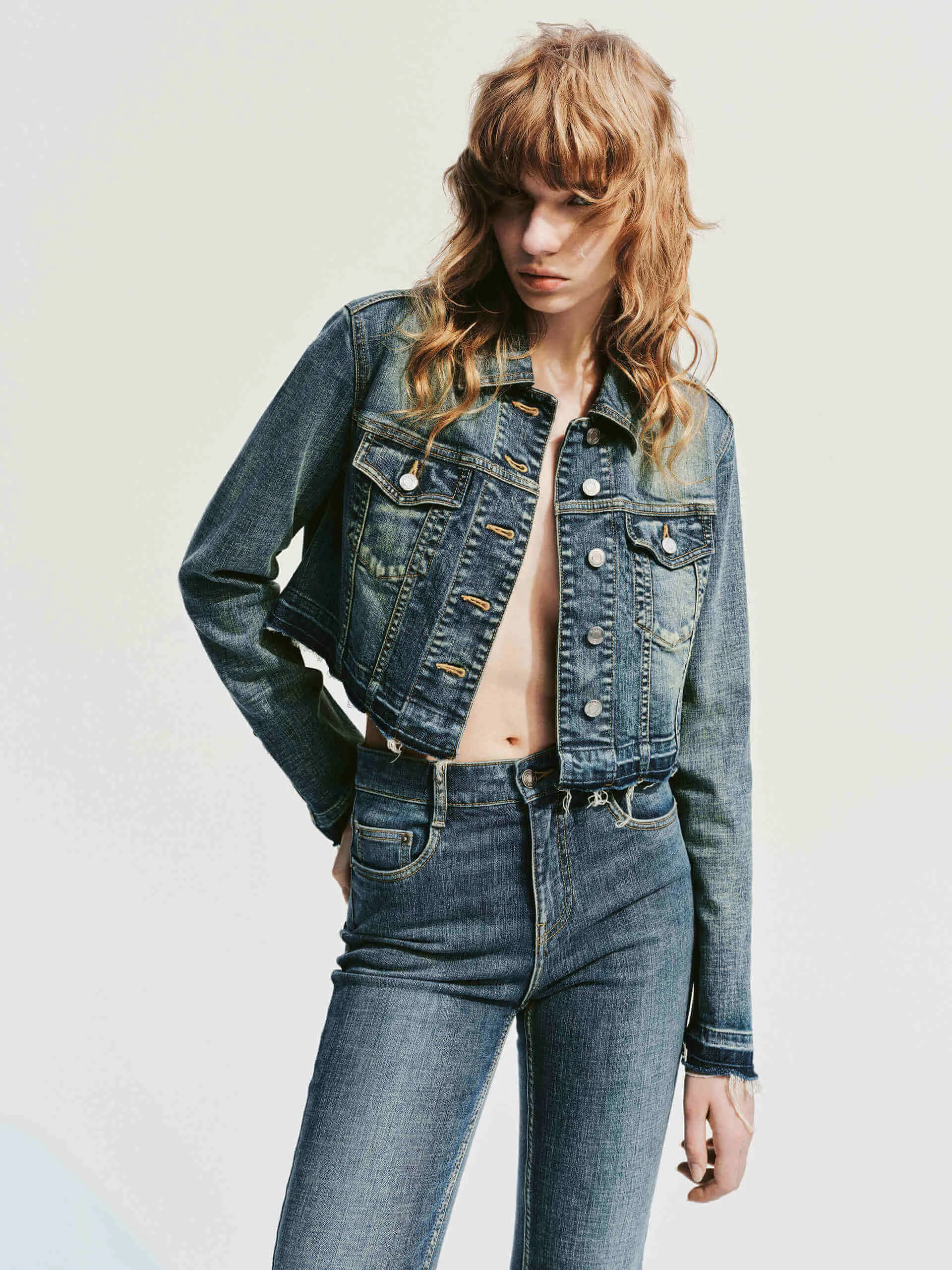 Raw Hem Denim Jacket sold by Mo&Co