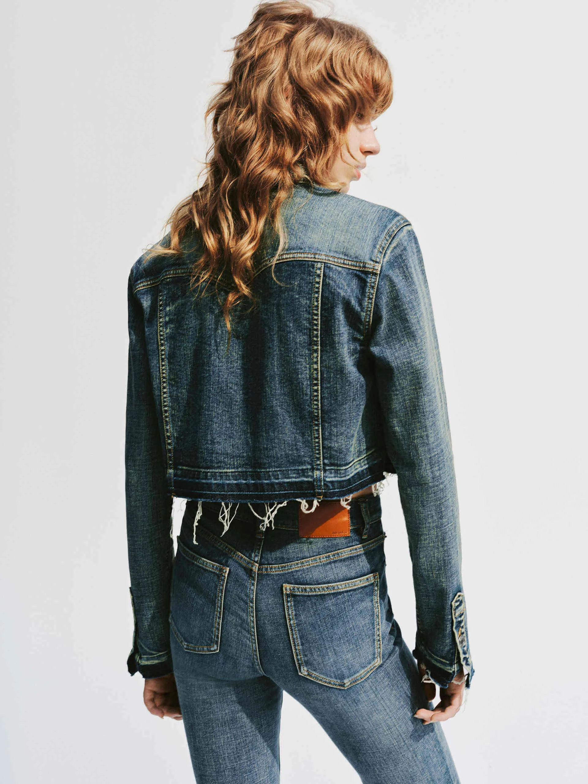 Raw Hem Denim Jacket sold by Mo&Co product image thumbnail 3