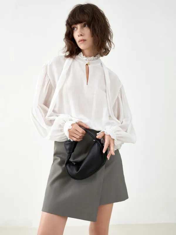 Faux Two-Piece Puff Sleeved Dress sold by Mo&Co