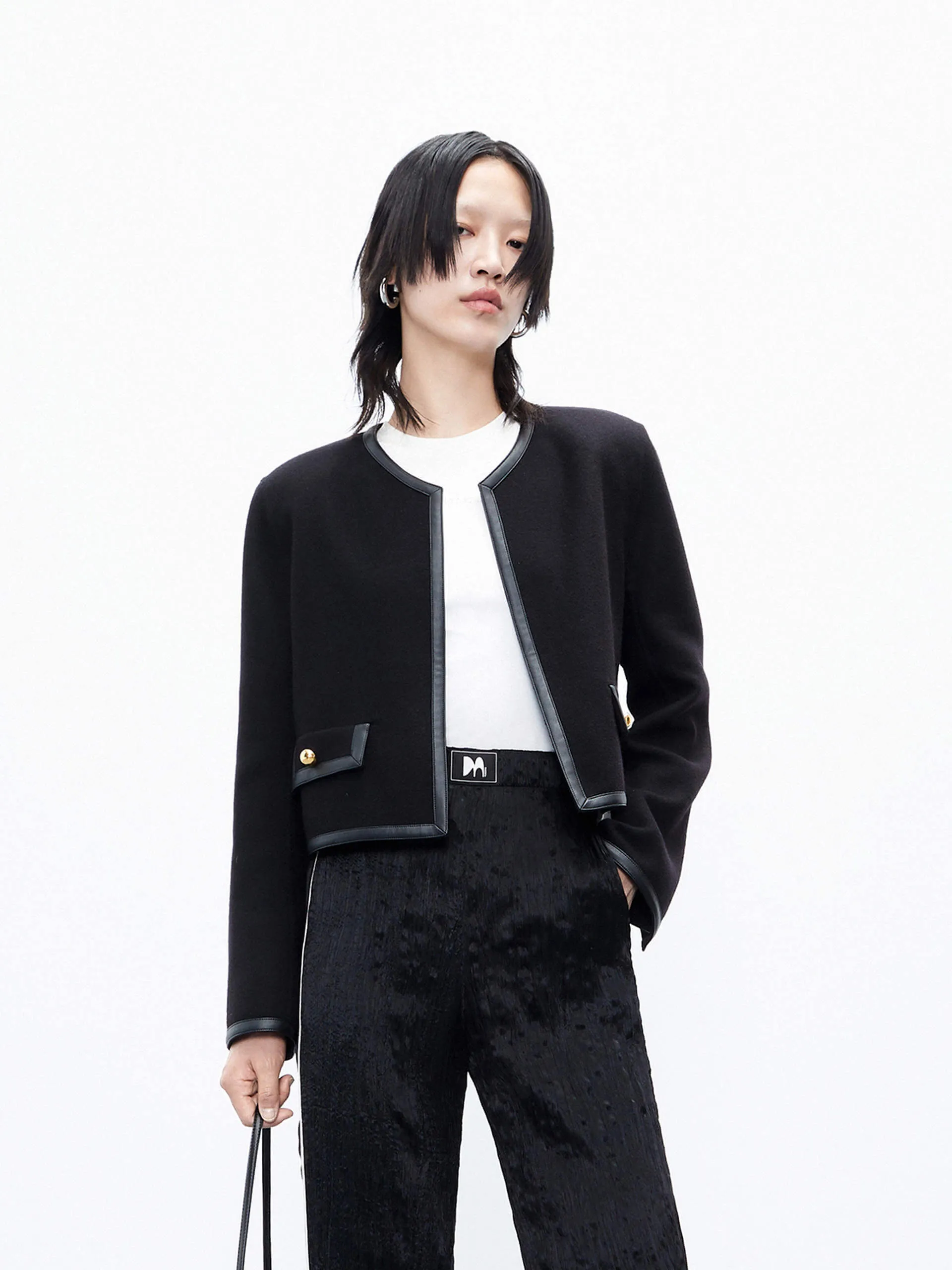 Wool Cropped Jacket sold by Mo&Co