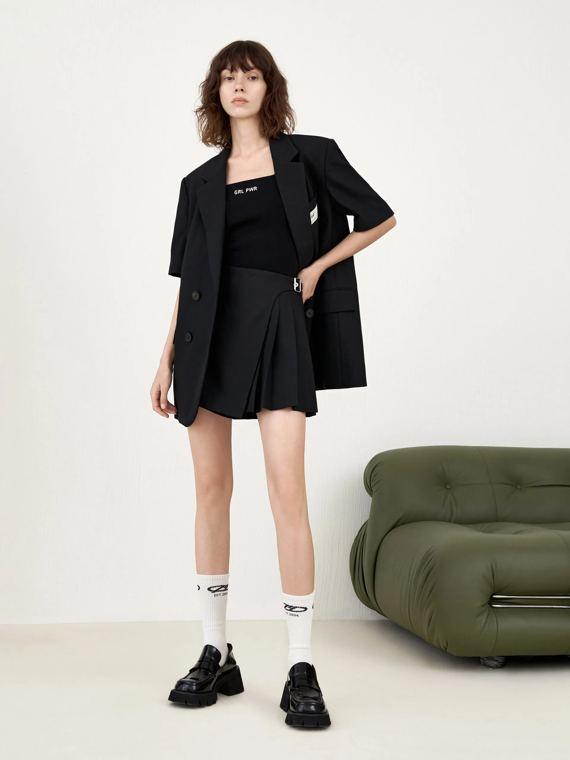 Wool Blend Short Sleeve Blazer sold by Mo&Co product image thumbnail 5