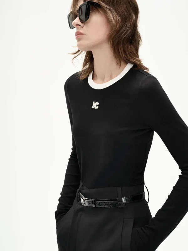 Contrast Collar Logo T-shirt sold by Mo&Co