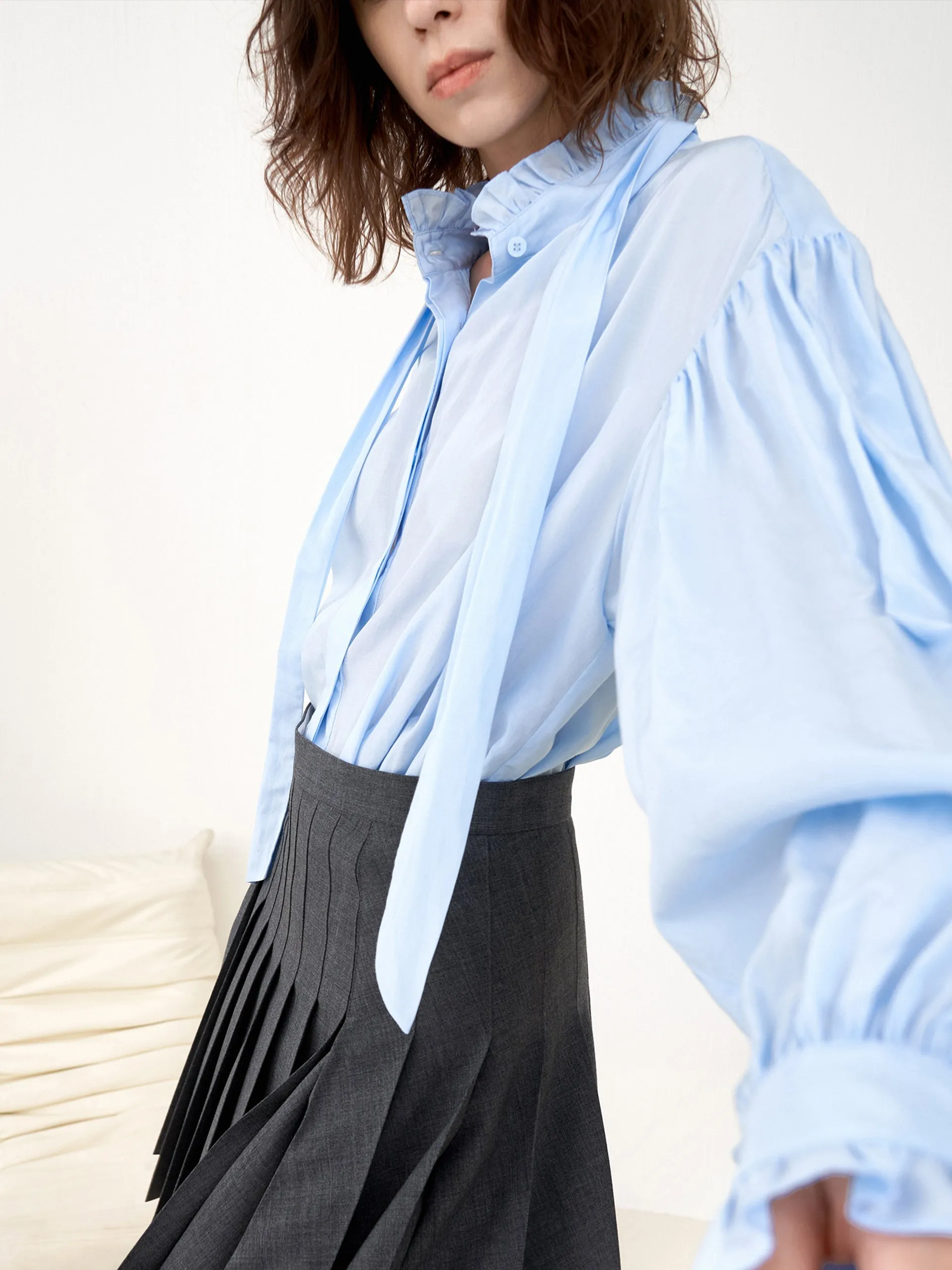 Ruffle Neckline Top sold by Mo&Co product image thumbnail 5