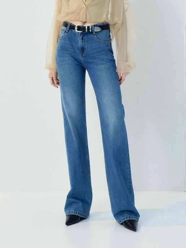 Mid Waist Full Length Jeans sold by Mo&Co