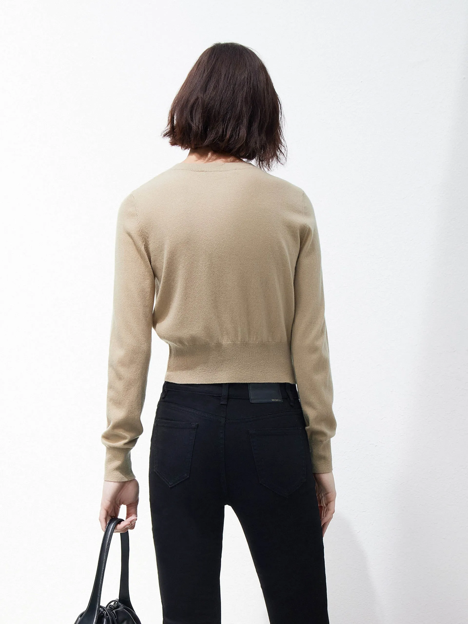 Heart Pattern Wool Cashmere Cardigan sold by Mo&Co product image thumbnail 3