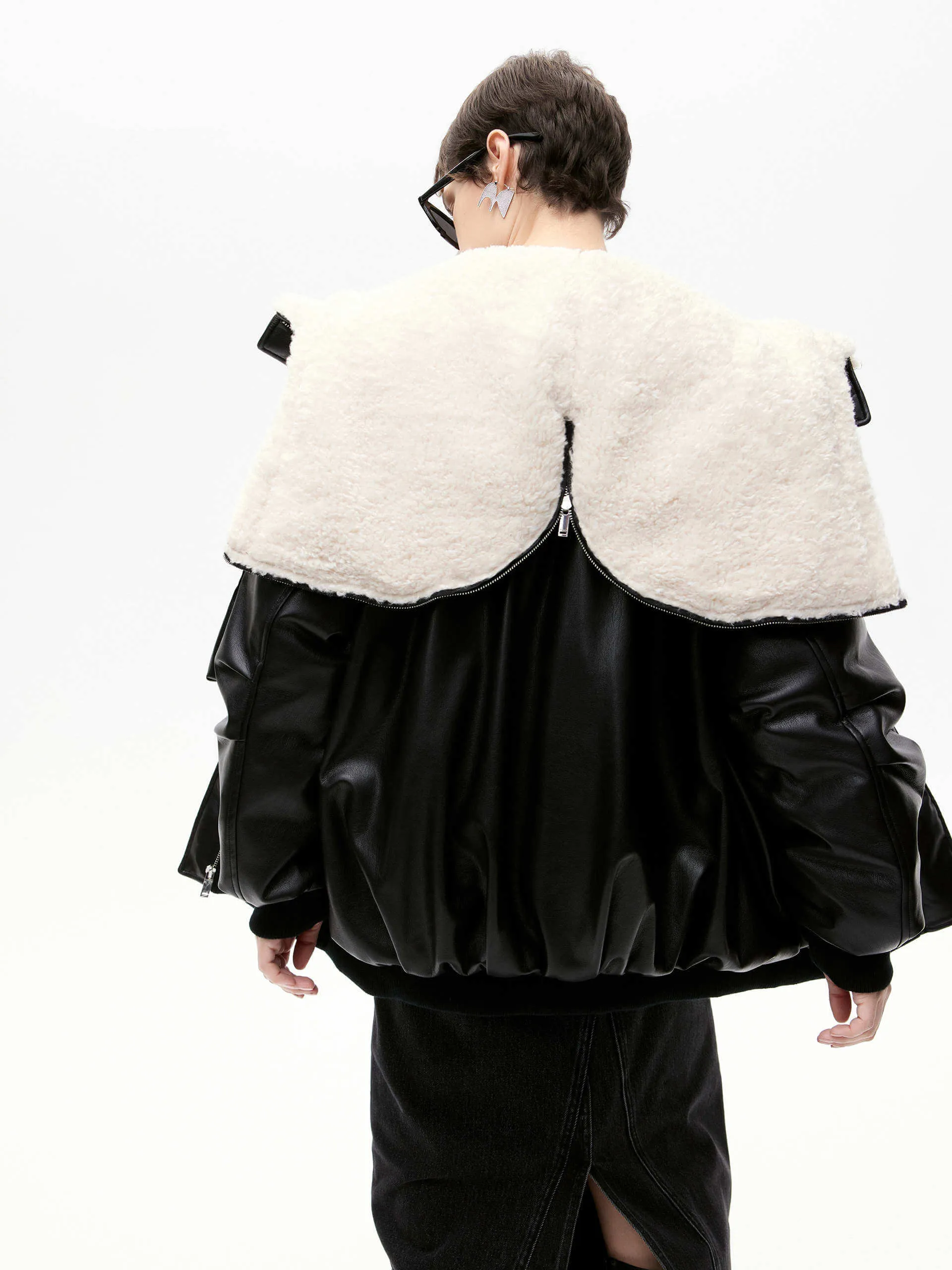 Faux Leather Hoodie Jacket sold by Mo&Co product image thumbnail 3