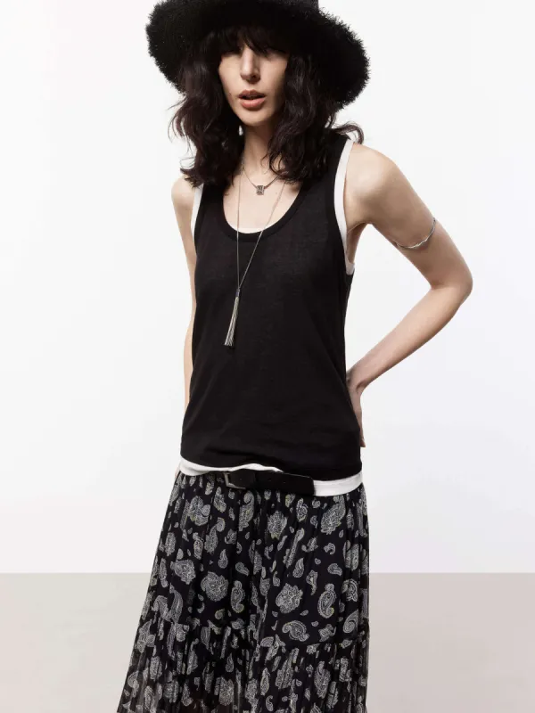 Contrast Detail Tank Top sold by Mo&Co
