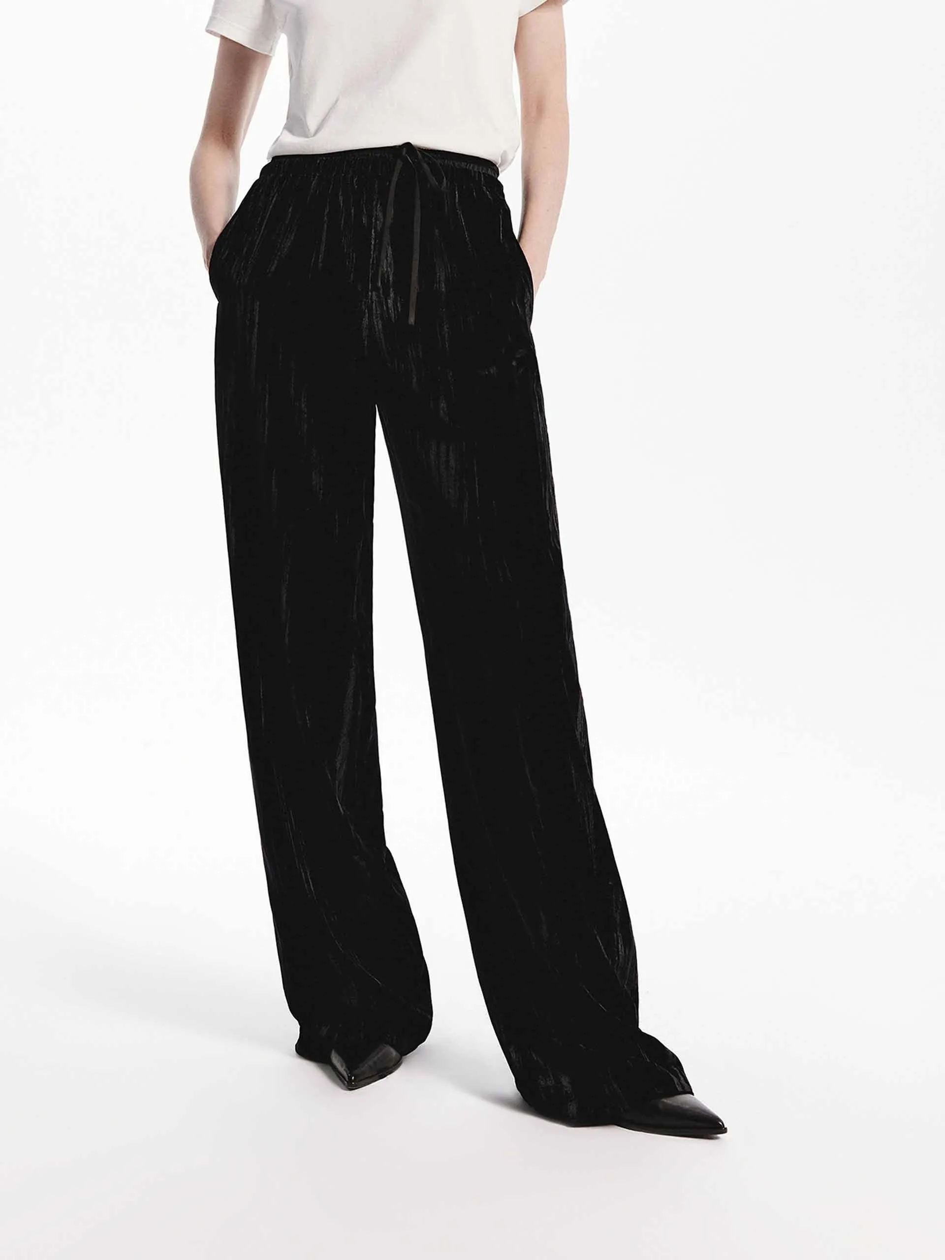 Drawstring Wide Leg Pants sold by Mo&Co