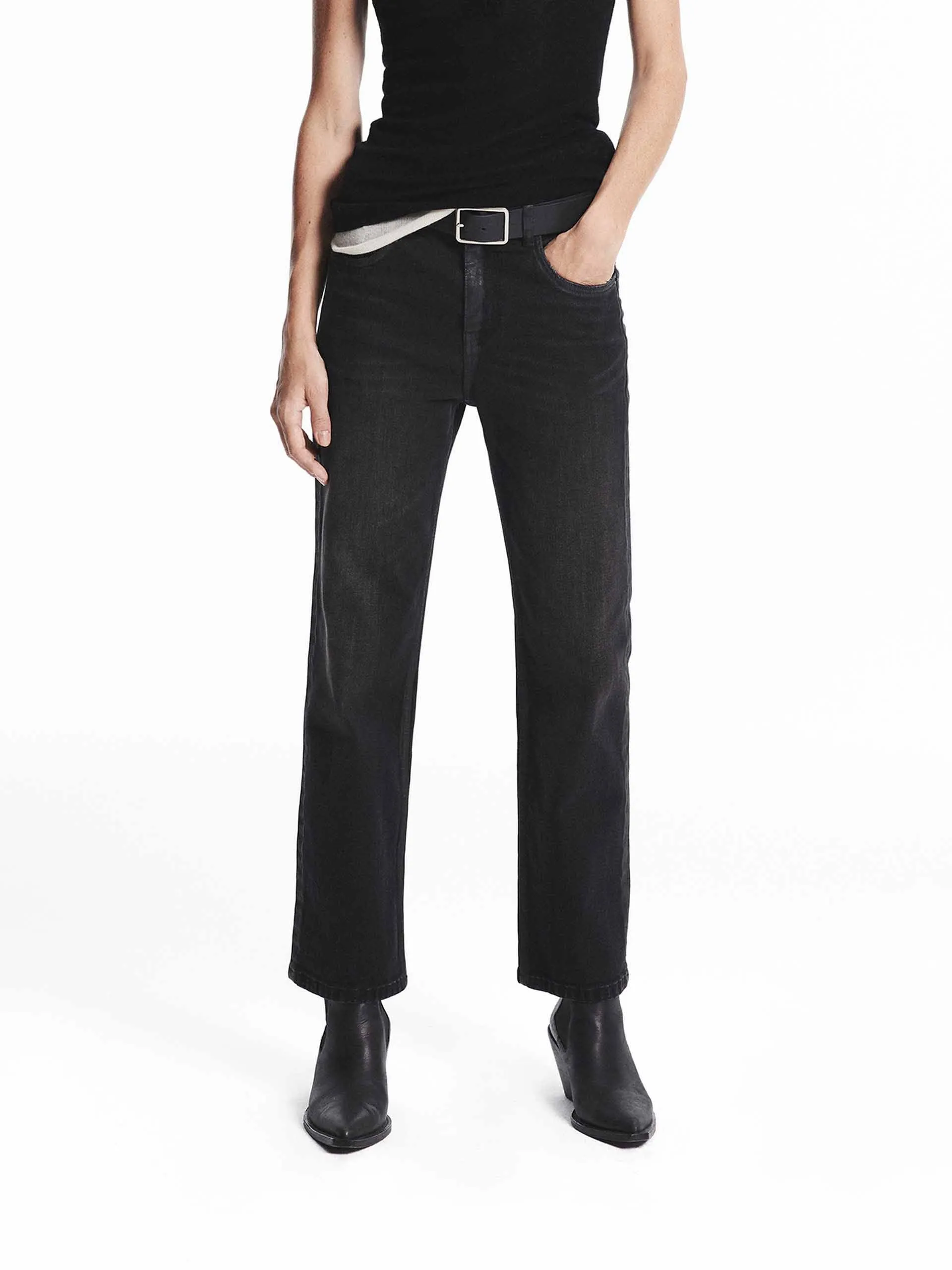 Slightly Stretchy Ankle Jeans sold by Mo&Co