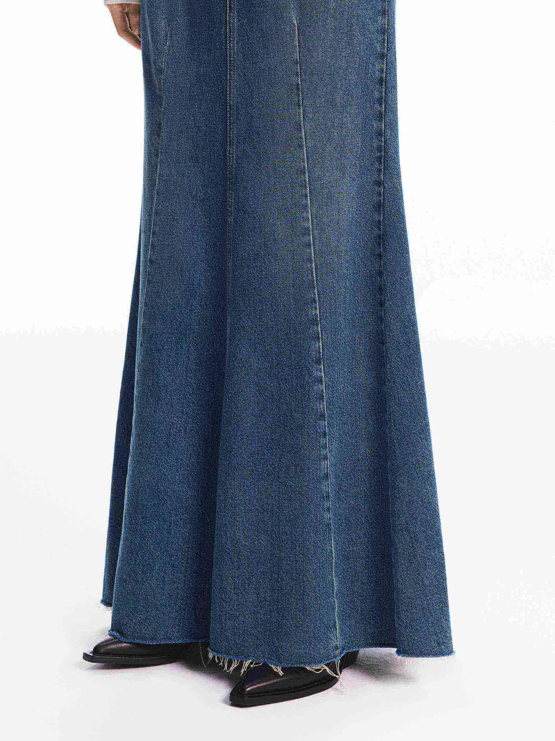Denim Mermaid Maxi Skirt sold by Mo&Co product image thumbnail 5