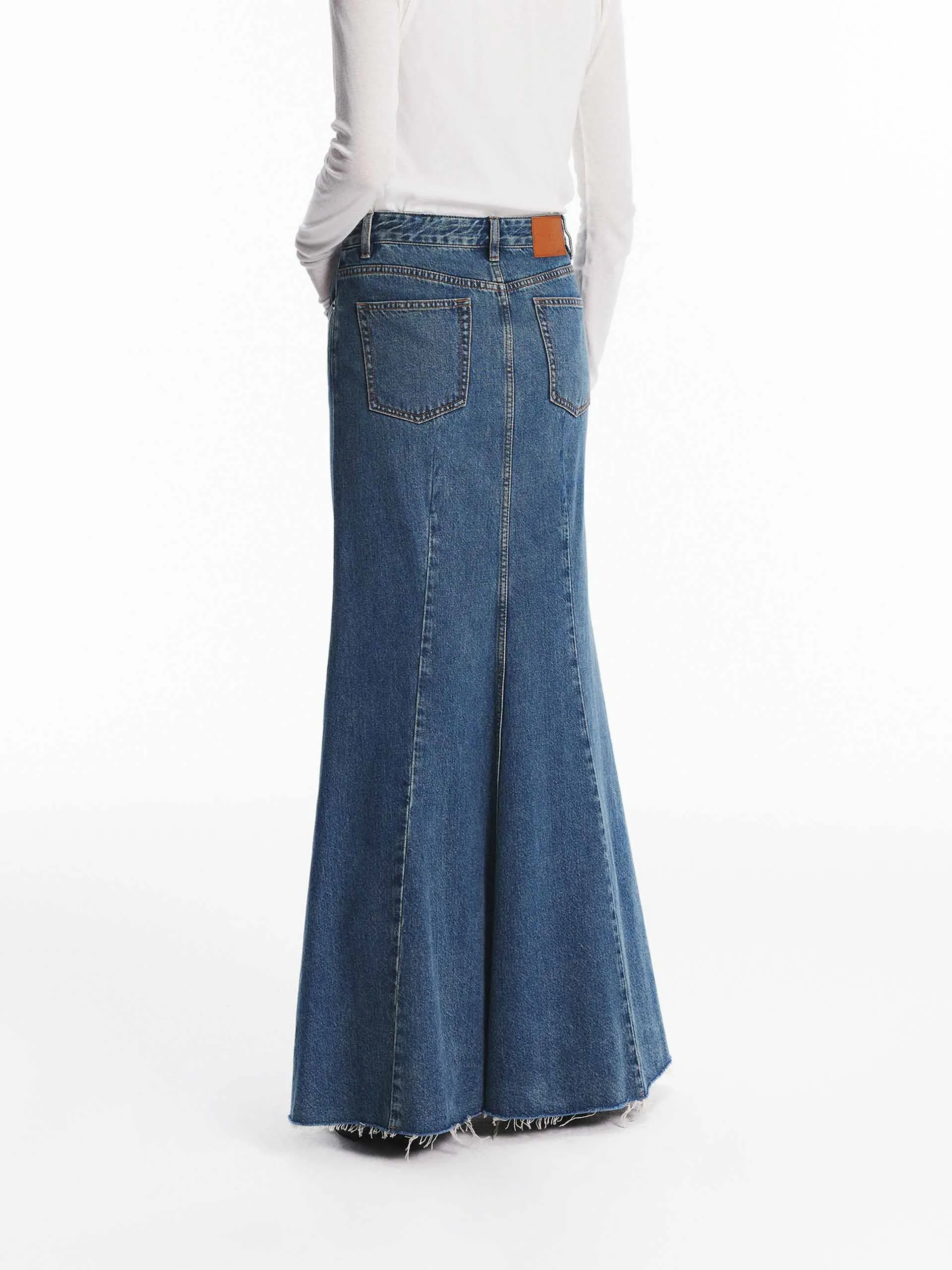 Denim Mermaid Maxi Skirt sold by Mo&Co product image thumbnail 4