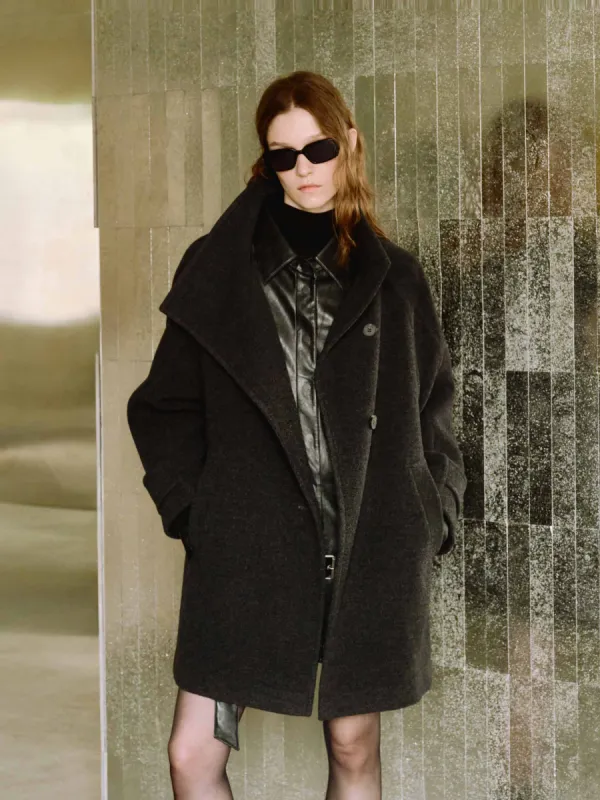 Loose Midi Wool Coat sold by Mo&Co