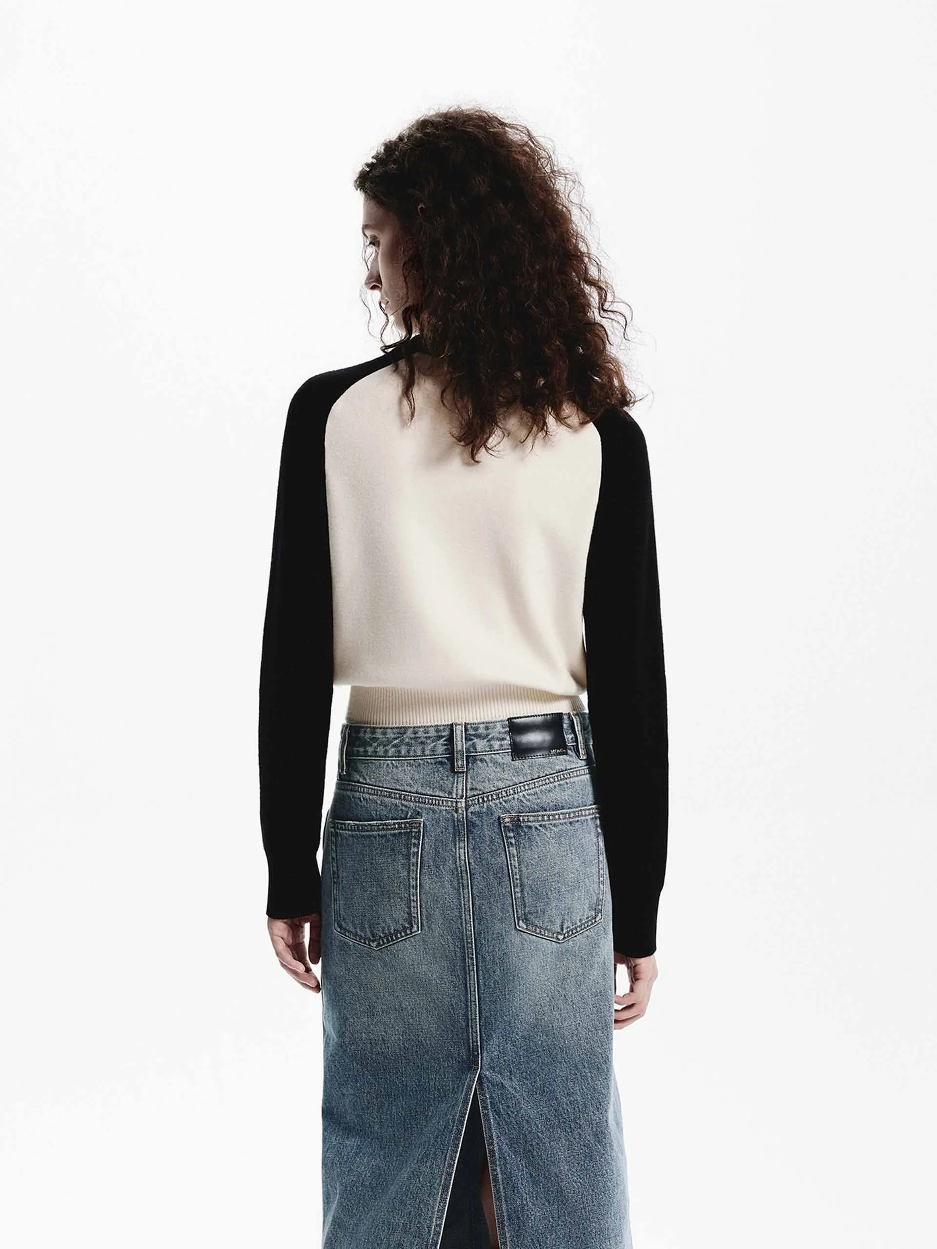 Color Block Zipper Cardigan sold by Mo&Co product image thumbnail 4