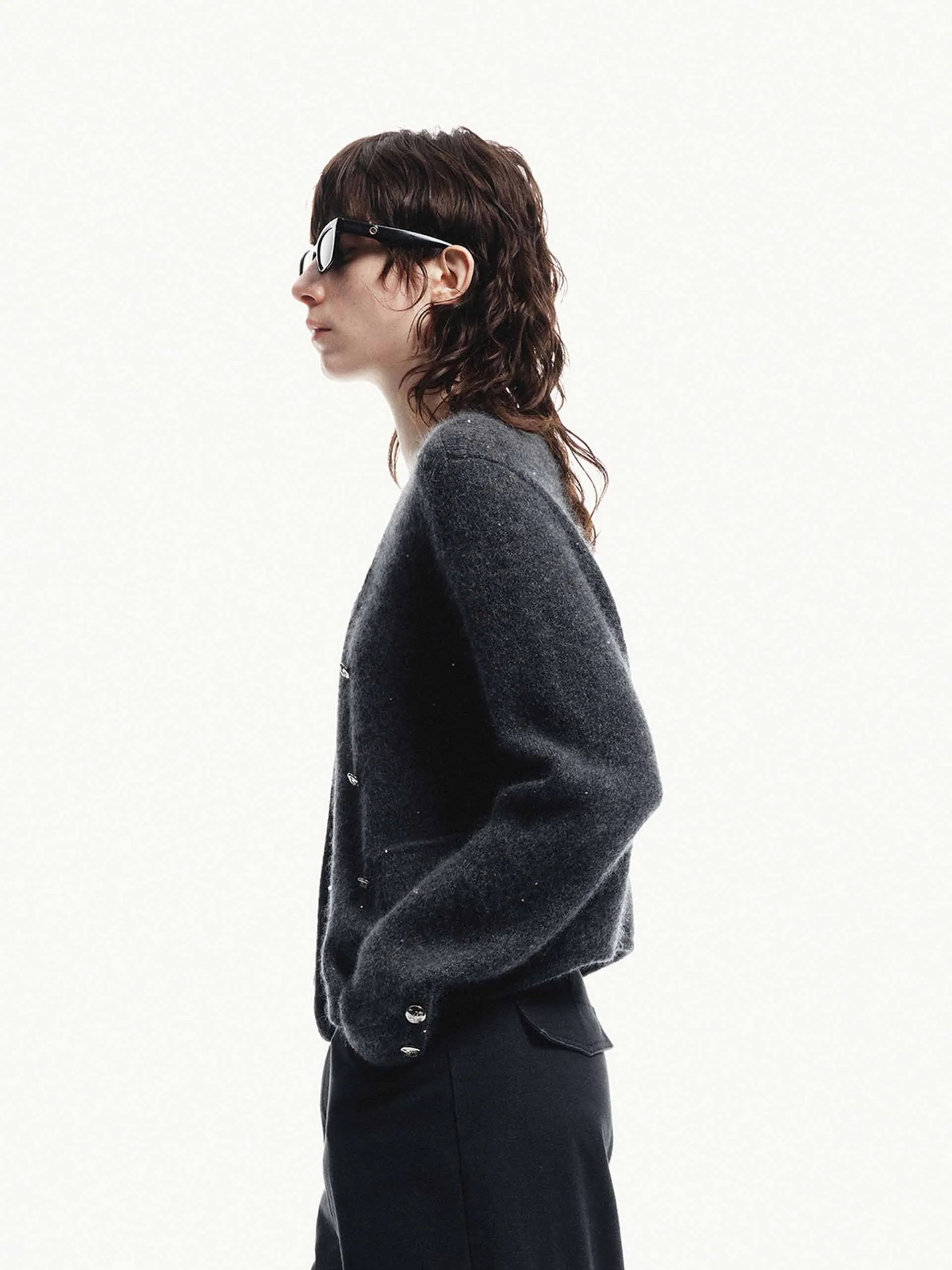 Double Breasted Cropped Cardigan sold by Mo&Co product image thumbnail 3