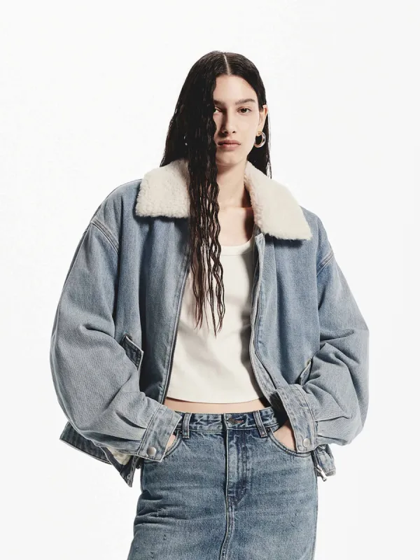 Faux Shearling Loose Jacket sold by Mo&Co