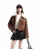 Faux Suede Cropped Jacket sold by Mo&Co