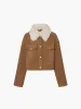 Faux Suede Cropped Jacket sold by Mo&Co
