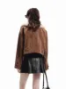 Faux Suede Cropped Jacket sold by Mo&Co