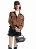 Faux Suede Cropped Jacket sold by Mo&Co