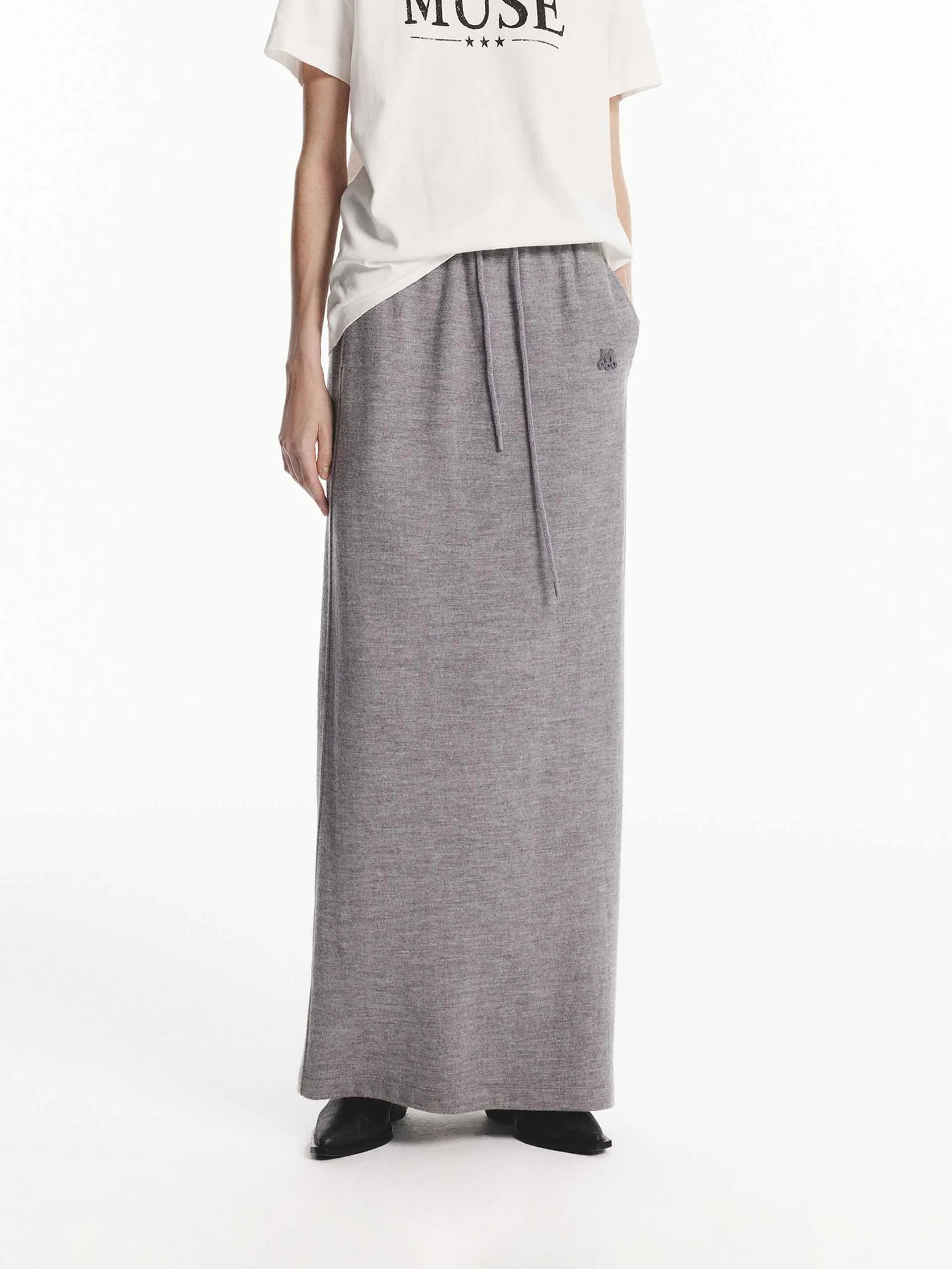 Maxi Length Wool Skirt sold by Mo&Co