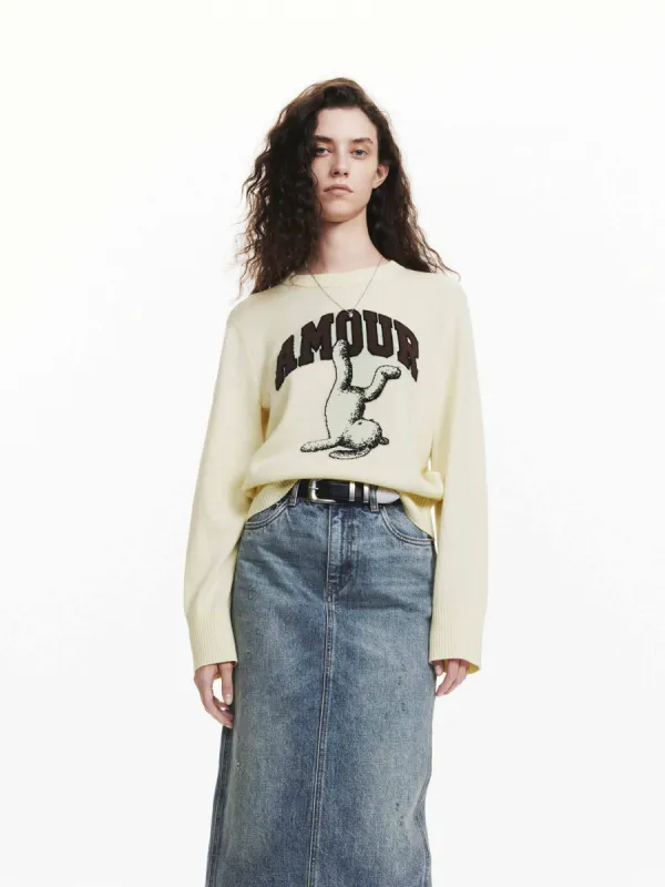 Animal Pattern Wool Sweater sold by Mo&Co