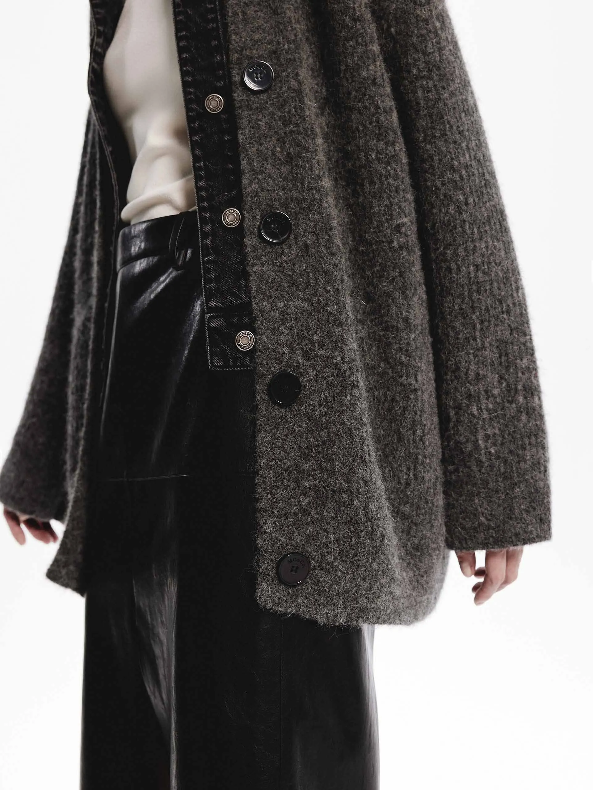 Paneled Detail Loose Cardigan sold by Mo&Co product image thumbnail 4