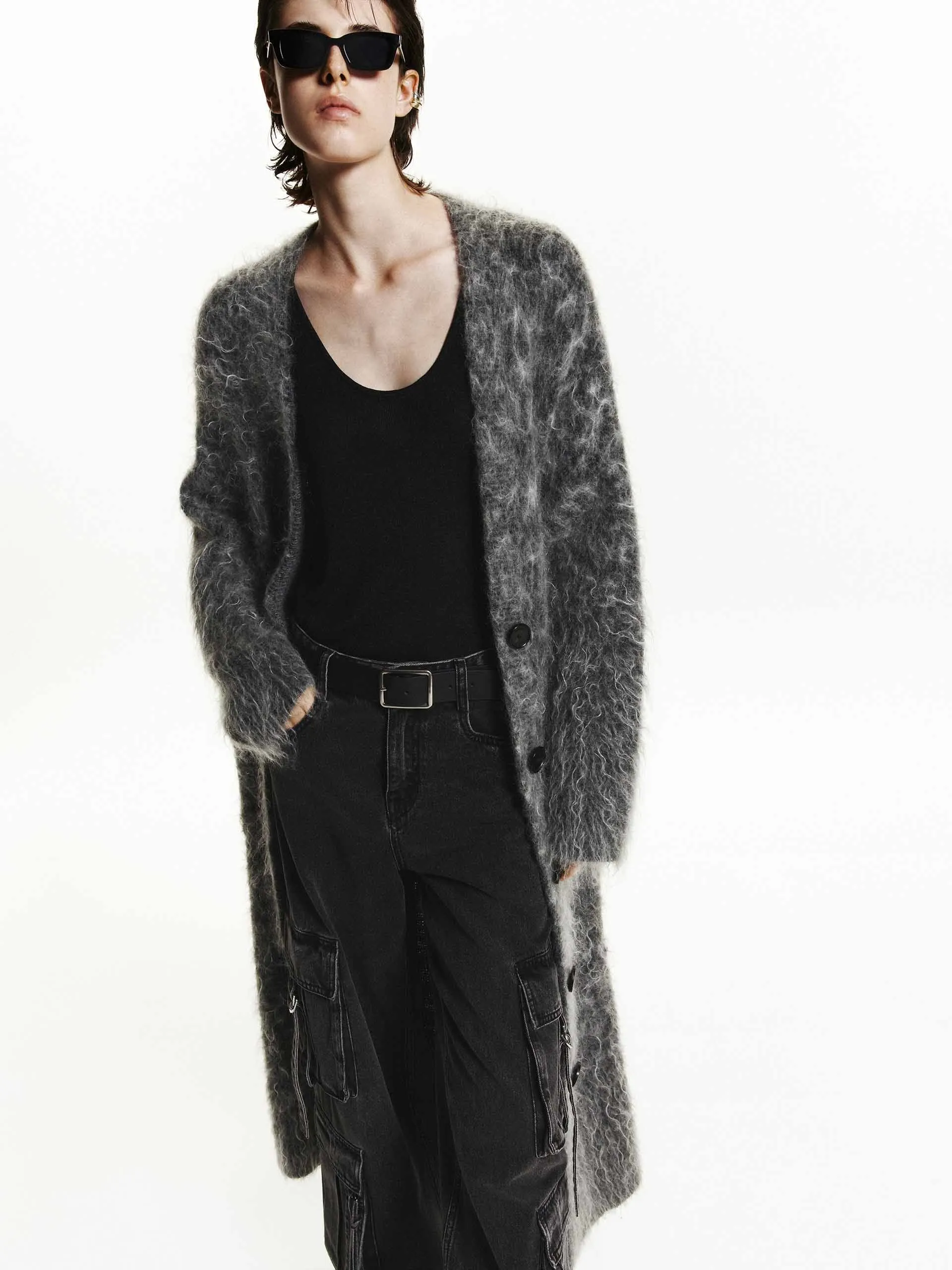 Brushed Long Cardigan sold by Mo&Co product image thumbnail 2